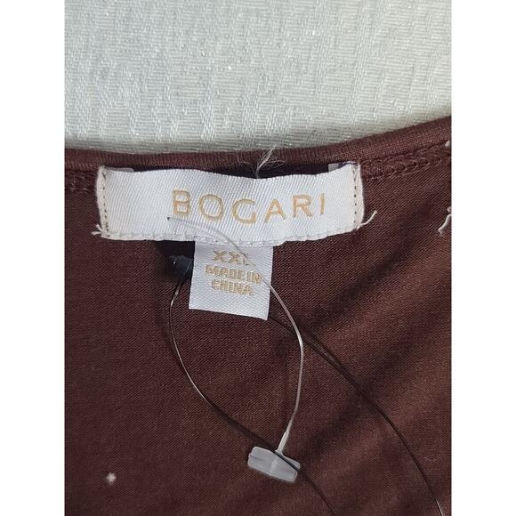 Bogari Y2K Silk blend beaded women's tank brown Hearts Size XXL whimsy feminine - Picture 7 of 8